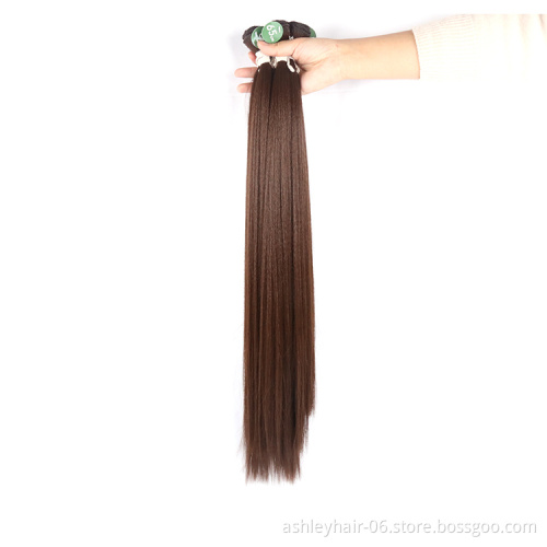 Natural Kanekalon Fiber Lily Brazilian Texture Straight Yaki Hair Wig